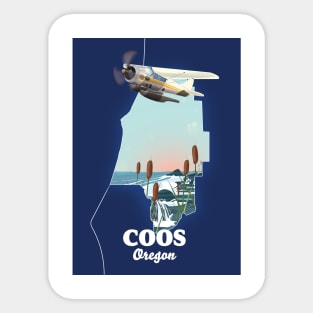 Coos Oregon Travel map Sticker